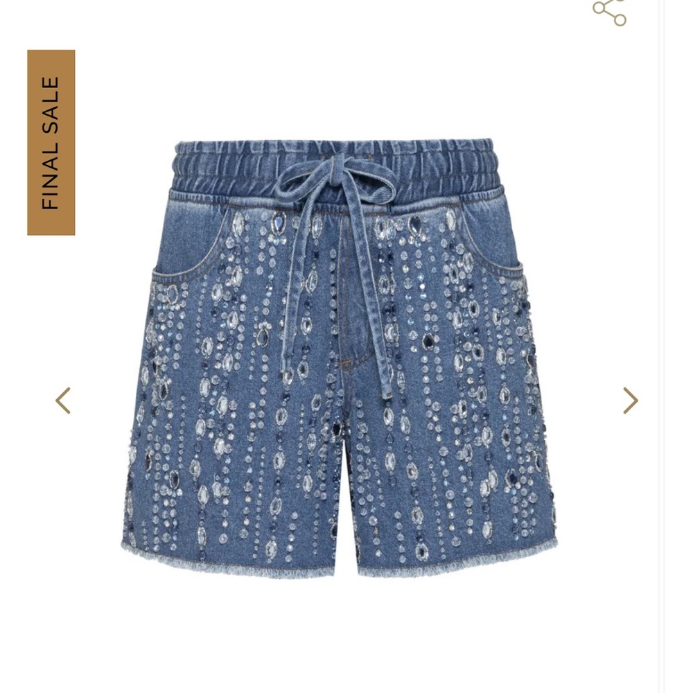 PatBO hand-beaded denim shorts - Picture 2 of 7